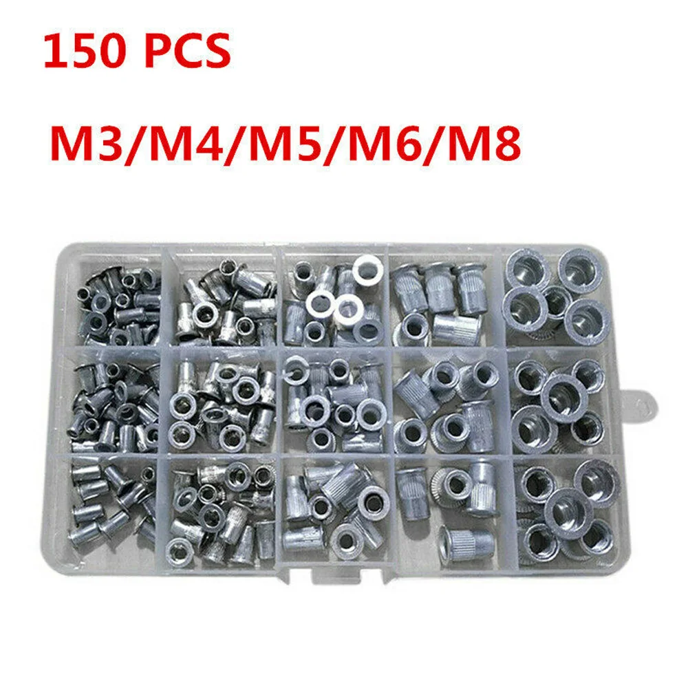 150pcsAluminum Rivet Nuts Flat Head Threaded Rivet Insert Nutsert Rivet Nut Assortment Kit M3 M4 M5 M6 M8
150pcsAluminum Rivet Nuts Flat Head Threaded Rivet Insert Nutsert Rivet Nut Assortment Kit M3 M4 M5 M6 M8