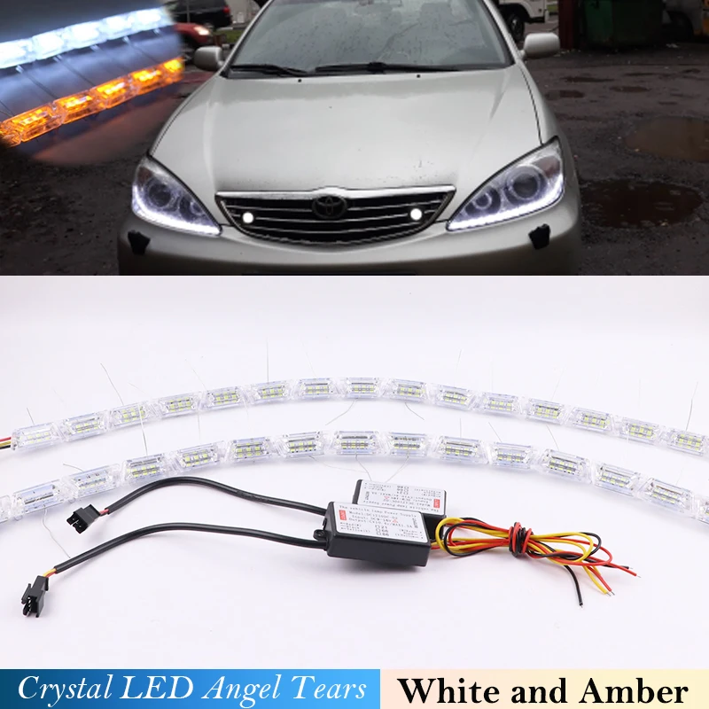 Following Yellow Crystal LED Angel Tears Turning Signal Strip Light DRL white Universal Headlight Car Daytime Running Flexible
Following Yellow Crystal LED Angel Tears Turning Signal Strip Light DRL white Universal Headlight Car Daytime Running Flexible