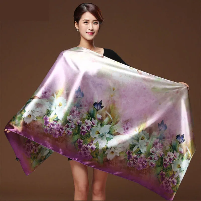 Hangzhou Silk Ladies All-Match Shawl Women Double sided printing Scarves Oversized Silky Satin Travel Scarf Shawls Long Wraps
Hangzhou Silk Ladies All-Match Shawl Women Double sided printing Scarves Oversized Silky Satin Travel Scarf Shawls Long Wraps