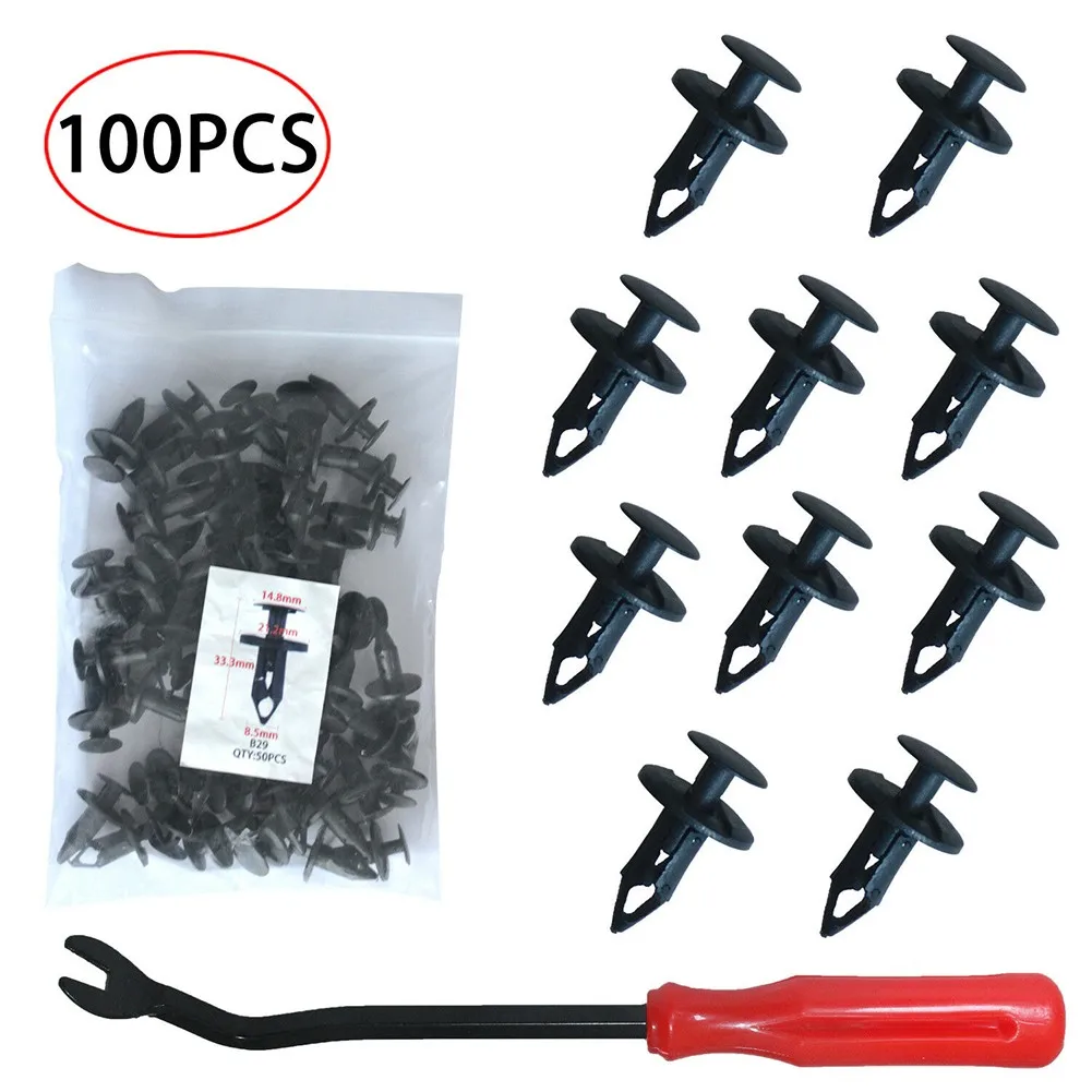 Car Fasteners Bumper Retainer Clips 100 PCS Fits Most Cars Replacement Parts Fastener Rivet Clip + 1PCS Removal Tool
Car Fasteners Bumper Retainer Clips 100 PCS Fits Most Cars Replacement Parts Fastener Rivet Clip + 1PCS Removal Tool