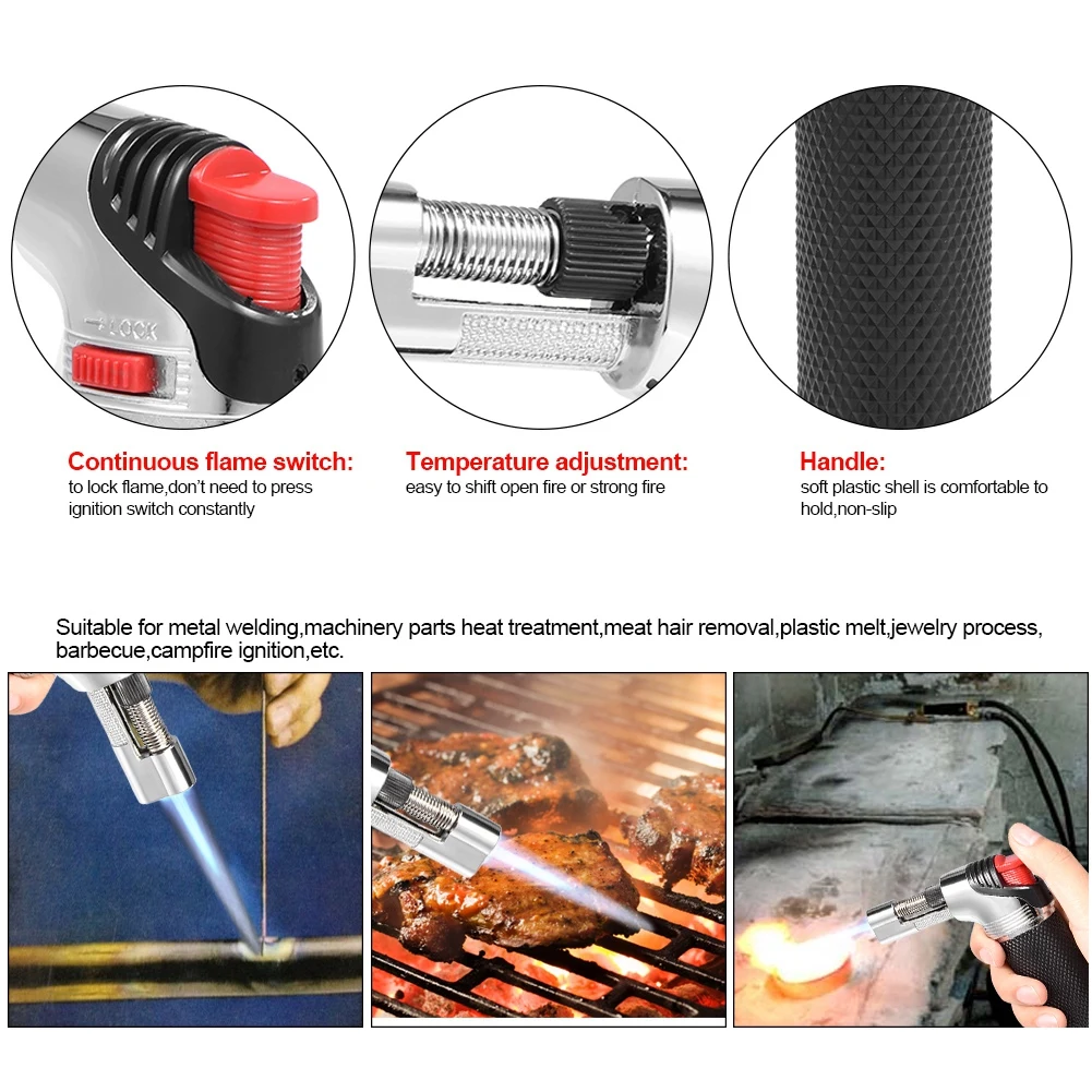 1pc BBQ Soldering Torch Gas Adjustable Flame Butane Micro Torch Refillable Gas Cigar Lighter Ignition Blow Torch For Outdoor
1pc BBQ Soldering Torch Gas Adjustable Flame Butane Micro Torch Refillable Gas Cigar Lighter Ignition Blow Torch For Outdoor