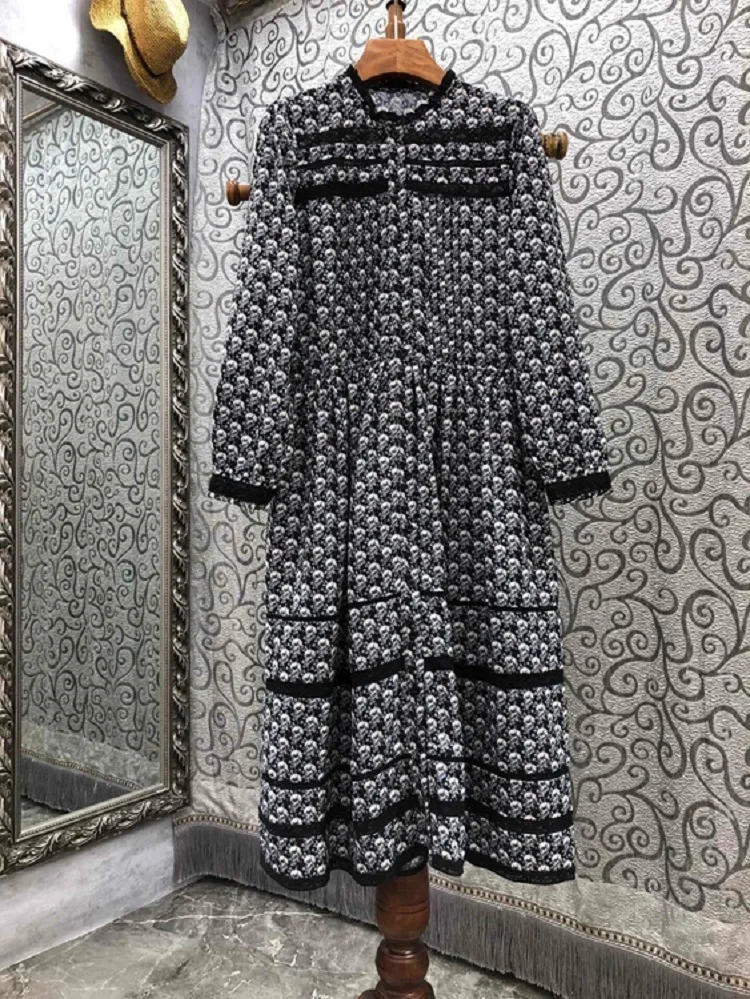 Top Quality Women's Dress 2021 Autumn Women Elegant Little Floral Embroidery Long Sleeve Mid-Calf Casual Vintage Retro Dress
Top Quality Women's Dress 2021 Autumn Women Elegant Little Floral Embroidery Long Sleeve Mid-Calf Casual Vintage Retro Dress