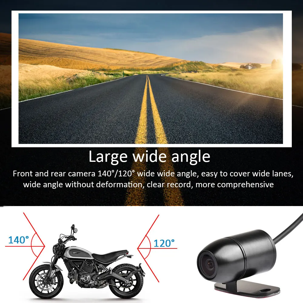 Motorcycle WiFi DVR Recorder Dual Camera Dash-Cam Front 1080P+720P Rear-View Motorbike Camera Waterproof Moto Driving Recorder
Motorcycle WiFi DVR Recorder Dual Camera Dash-Cam Front 1080P+720P Rear-View Motorbike Camera Waterproof Moto Driving Recorder