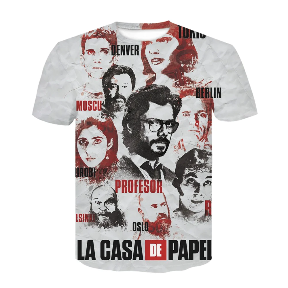 Male T Shirt Funny Design La Casa De Papel t shirt for Men 3D Printed Short Sleeve House of Paper T-Shirt Hip Hop cosplay shirt
Male T Shirt Funny Design La Casa De Papel t shirt for Men 3D Printed Short Sleeve House of Paper T-Shirt Hip Hop cosplay shirt