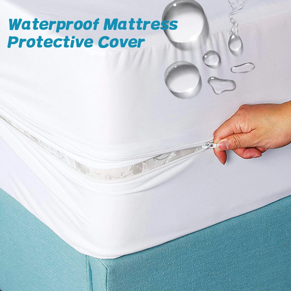 Mattress Protector Made Of Premium Polyester Waterproof Zippered Bed Pad Cover Breathable Bed Protective For Bedroom
Mattress Protector Made Of Premium Polyester Waterproof Zippered Bed Pad Cover Breathable Bed Protective For Bedroom