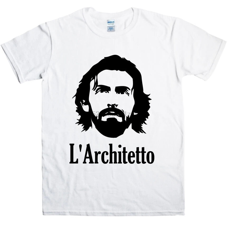 LArchitetto Пирло печатных мужская футболка Италия Ювентус Azzurri Legend Футбол Мода крутая