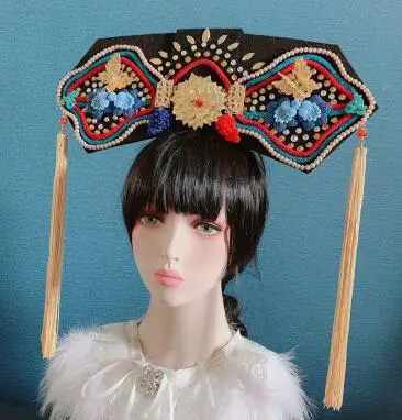 Gorgeous Qing Dynasty Empress headdress ancient dress flag head Chinese style original hand-made Royal Cloisonne hair ornament 
Gorgeous Qing Dynasty Empress headdress ancient dress flag head Chinese style original hand-made Royal Cloisonne hair ornament