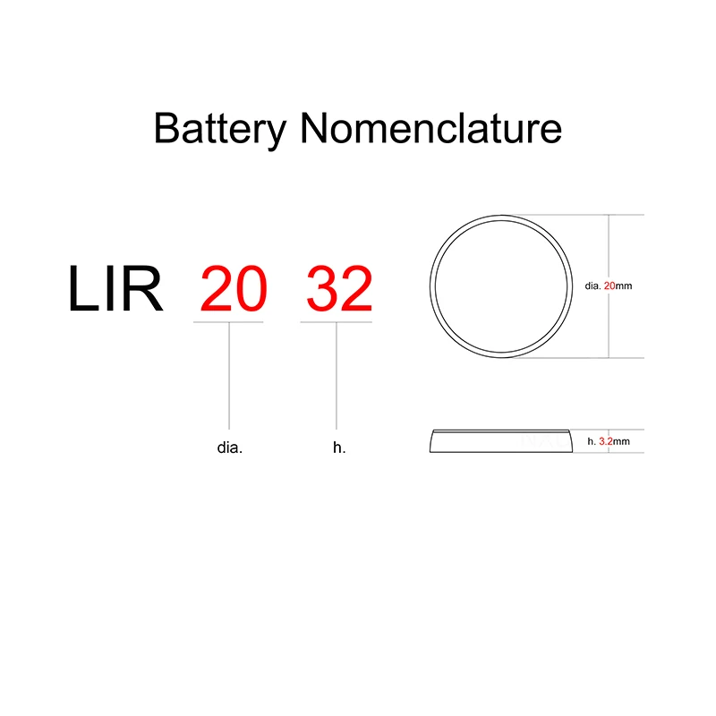 Rechargeable Battery LIR2032 3.6V Lithium Button Coin Cell Batteries Watch Cells 2032 Replaces CR2032/ML2032
Rechargeable Battery LIR2032 3.6V Lithium Button Coin Cell Batteries Watch Cells 2032 Replaces CR2032/ML2032