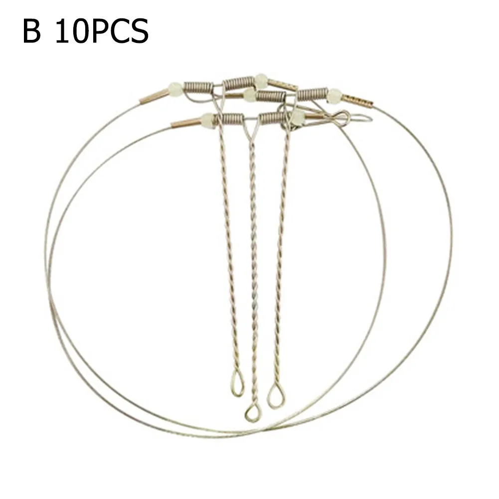 10pcs Fishing Line Leader Wire Trace With Snap Swivel Fish Lure Hook Drop Arms For Nearly All Bottom Fishing And Surf Fishing
10pcs Fishing Line Leader Wire Trace With Snap Swivel Fish Lure Hook Drop Arms For Nearly All Bottom Fishing And Surf Fishing