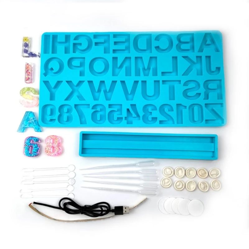 Alphabet Epoxy Resin Mold Letters Number LED Night Light Ornaments Casting Silicone Mould DIY Crafts Jewelry Mold
Alphabet Epoxy Resin Mold Letters Number LED Night Light Ornaments Casting Silicone Mould DIY Crafts Jewelry Mold