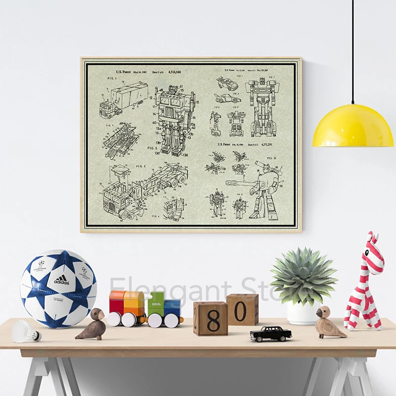 Deformation Robot Vehicle Patent Vintage Posters and Prints Autobots Blueprint Drawing Art Canvas Painting Boys Room Home Decor
Deformation Robot Vehicle Patent Vintage Posters and Prints Autobots Blueprint Drawing Art Canvas Painting Boys Room Home Decor