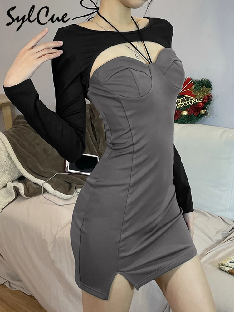 Sylcue Sexy Contrast Color Stitching Self-Cultivation Elastic Comfortable Breathable Hollow Commuter Women's Buttocks Dress
Sylcue Sexy Contrast Color Stitching Self-Cultivation Elastic Comfortable Breathable Hollow Commuter Women's Buttocks Dress