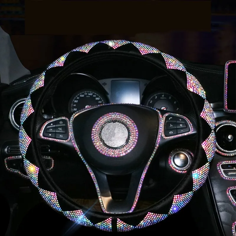Luxury Crystal Colorful Rhinestone Car Steering Wheel Covers Diamante Rhinestone Car Covered Steering-Wheel Plush Accessories
Luxury Crystal Colorful Rhinestone Car Steering Wheel Covers Diamante Rhinestone Car Covered Steering-Wheel Plush Accessories