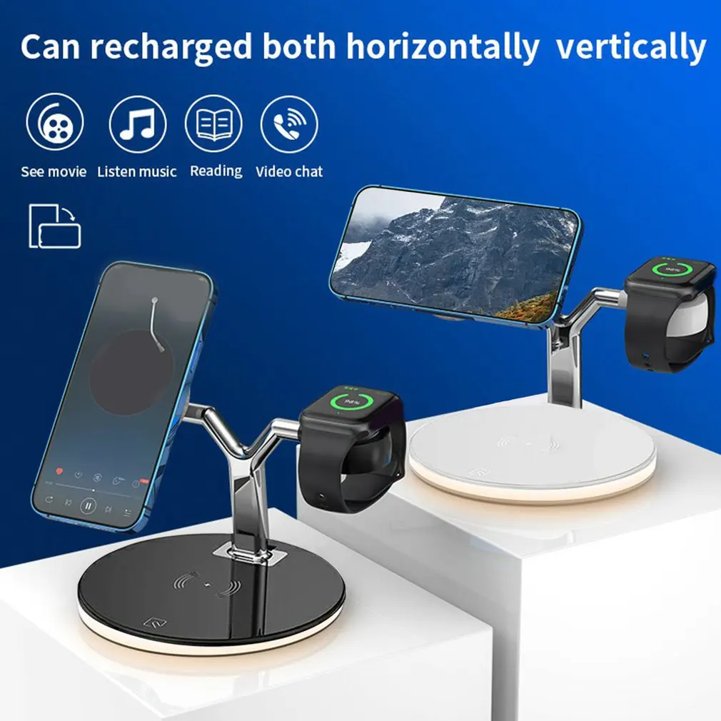 3 in 1 Magnetic Wireless Charger Stand For Magsafe iPhone 12 Mini Pro Max/Apple Watch Fast Charging Dock Station For Airpods Pro
3 in 1 Magnetic Wireless Charger Stand For Magsafe iPhone 12 Mini Pro Max/Apple Watch Fast Charging Dock Station For Airpods Pro