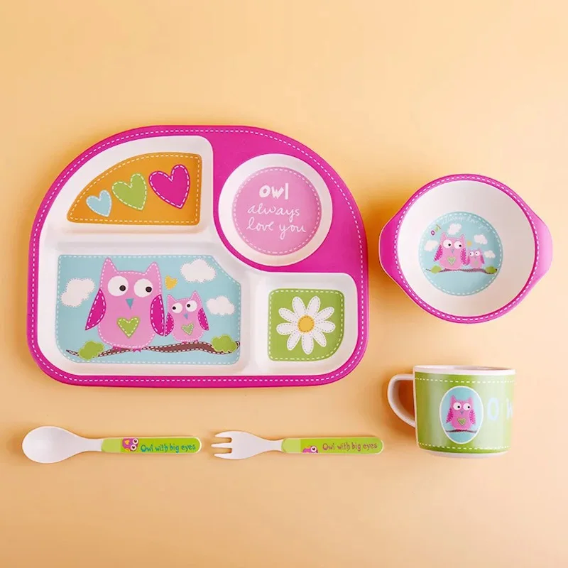 Animal Cartoon Baby Tableware 5pcs Set Dishes Plate Bowl Spoon Fork Cup Solid Food Self Feeding for Kids Children Creative Gift
Animal Cartoon Baby Tableware 5pcs Set Dishes Plate Bowl Spoon Fork Cup Solid Food Self Feeding for Kids Children Creative Gift
