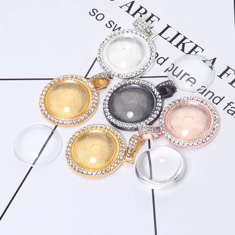 Alloy round tray with white diamonds pendant Cabochons 25mm diameter 5pcs/Lots jewelry accessories 4 colors
Alloy round tray with white diamonds pendant Cabochons 25mm diameter 5pcs/Lots jewelry accessories 4 colors