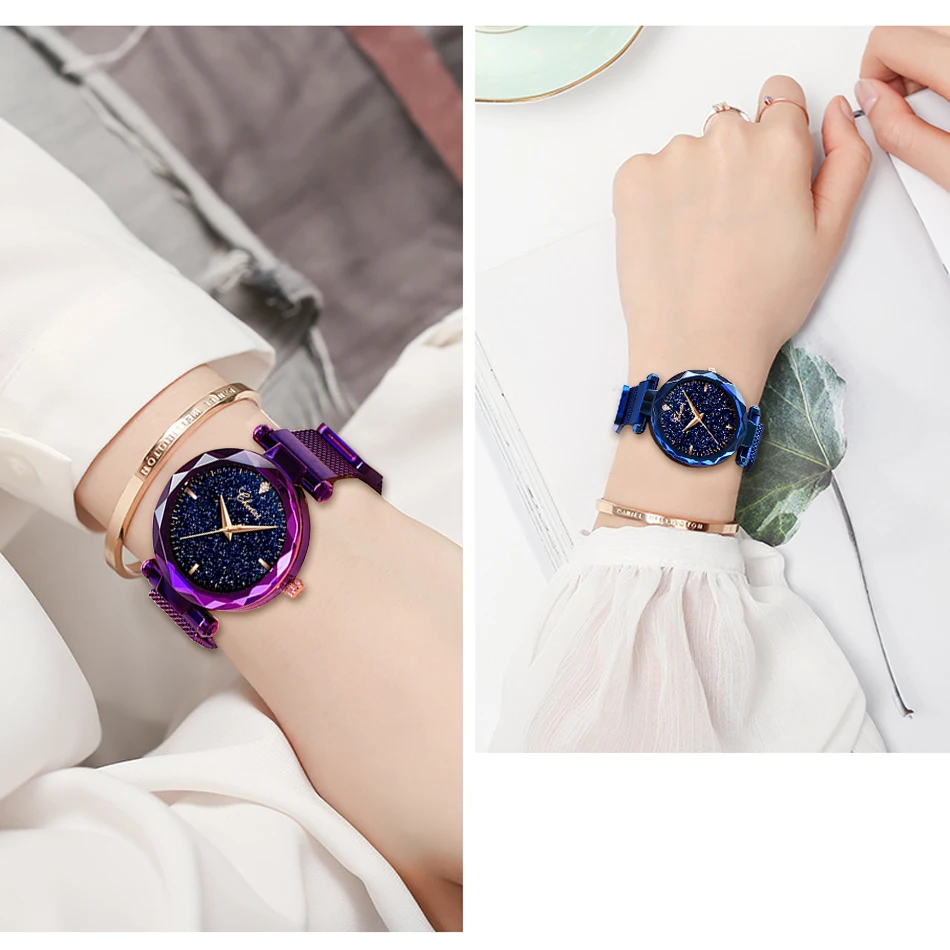 2021 Women Fashion Watch Starry Sky Diamond Dial Ladies Wristwatches Magnet Buckle Rose Gold Quartz Clock For Female Gifts
2021 Women Fashion Watch Starry Sky Diamond Dial Ladies Wristwatches Magnet Buckle Rose Gold Quartz Clock For Female Gifts