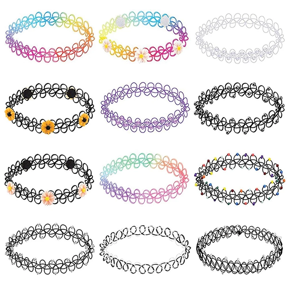 Разноцветные мягкие эластичные пластиковые чокеры ожерелья для женщин