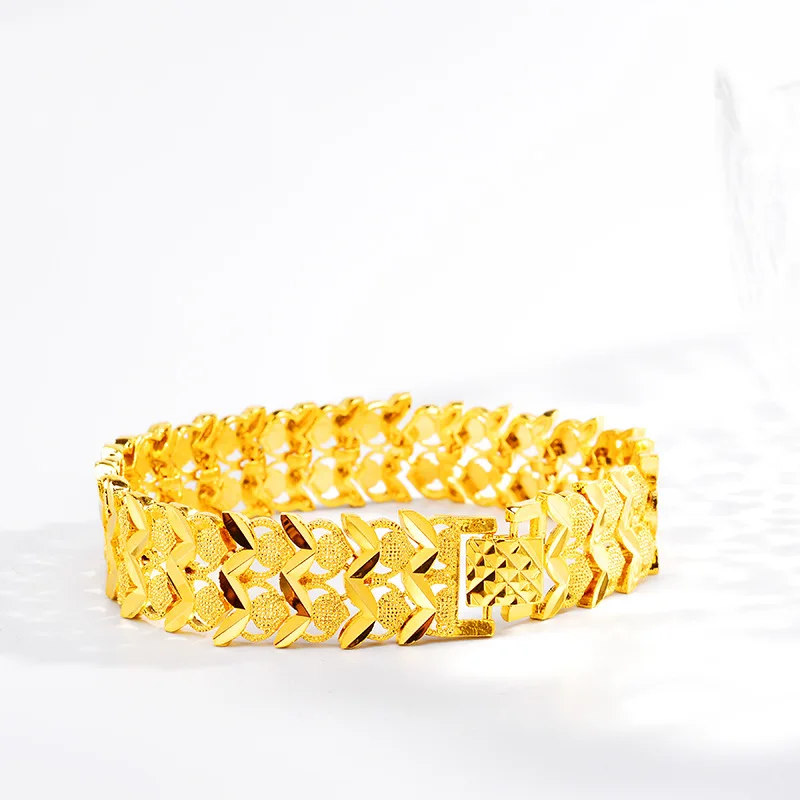 Fashion Yellow Gold 24K Bracelet for Men's Wedding Engagment Jewelry Delicate Fashion Gold Ultra-Wide Watch Chain Bracelet Gift
Fashion Yellow Gold 24K Bracelet for Men's Wedding Engagment Jewelry Delicate Fashion Gold Ultra-Wide Watch Chain Bracelet Gift
