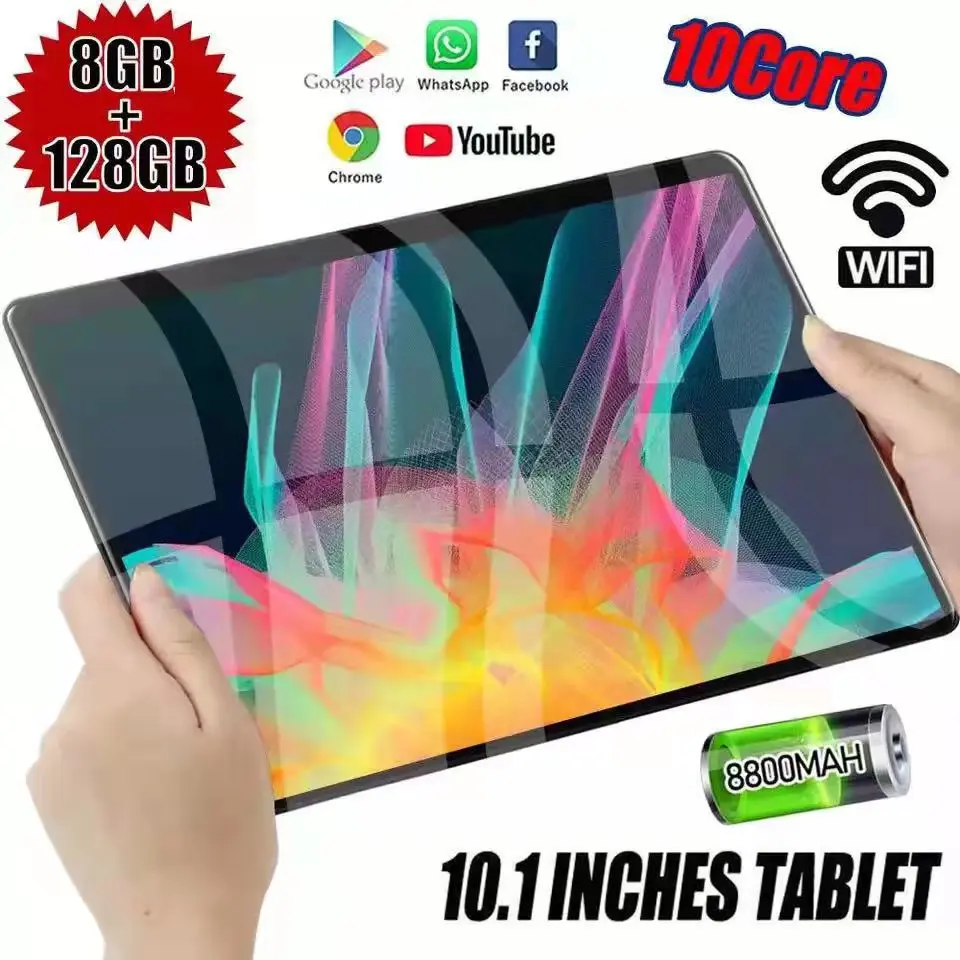 Планшет с 10,1-дюймовым дисплеем, ОЗУ 8 Гб, ПЗУ 10,1 ГБ, 2-мя слотами для SIM-карт, Android 10,0, Google Market
Планшет с 10,1-дюймовым дисплеем, ОЗУ 8 Гб, ПЗУ 10,1 ГБ, 2-мя слотами для SIM-карт, Android 10,0, Google Market