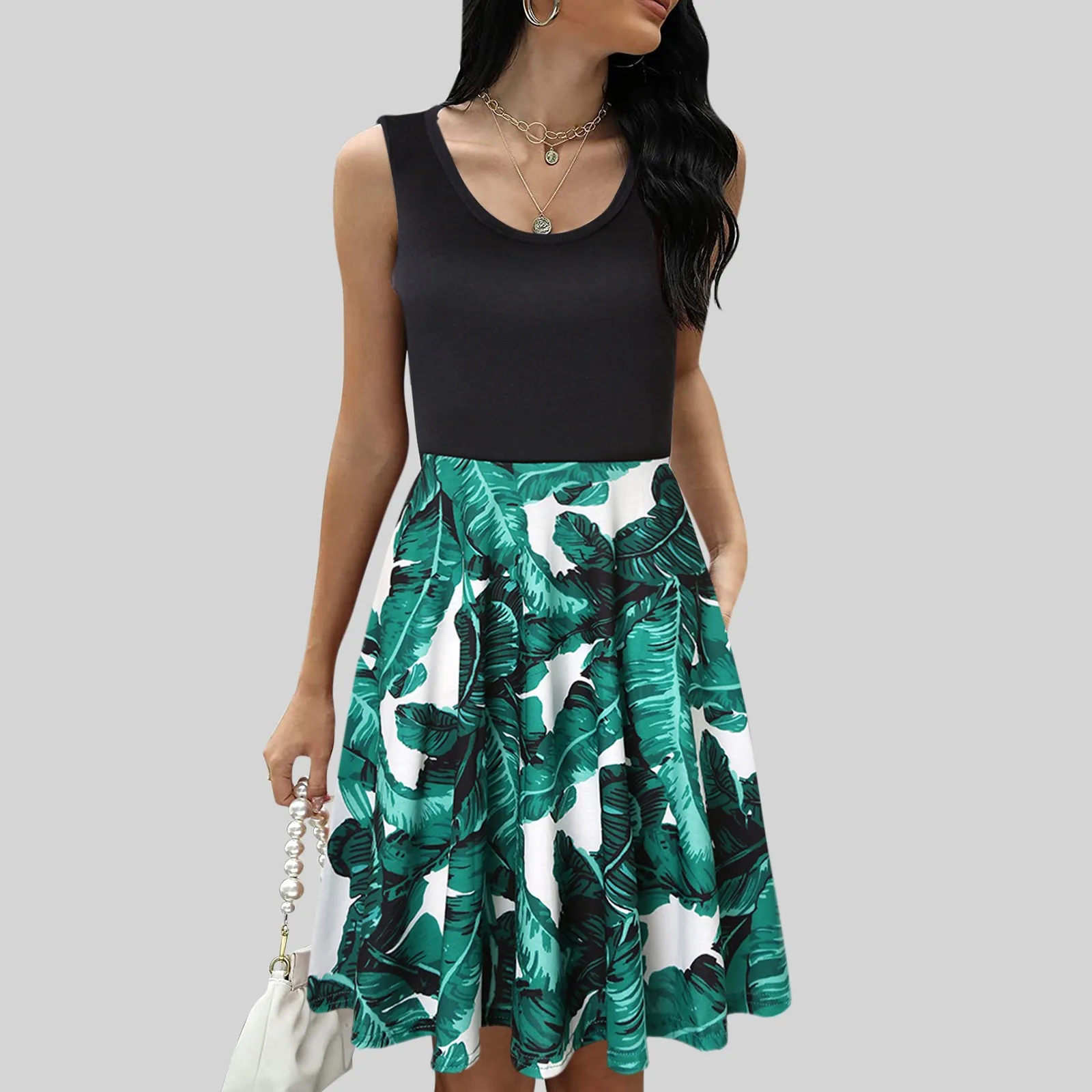 Women Elegant Casual Round Neck Flower Prints A-line Mini Tank Dress Hight Quality Dresses For Women 2021 Beach Dresses
Women Elegant Casual Round Neck Flower Prints A-line Mini Tank Dress Hight Quality Dresses For Women 2021 Beach Dresses