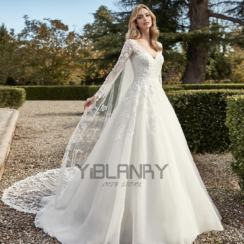 YILIBER Boho bridal gown lace wedding dress long sleeve v-neck retro bride dress temperament a font lace tailing backless weddin
YILIBER Boho bridal gown lace wedding dress long sleeve v-neck retro bride dress temperament a font lace tailing backless weddin