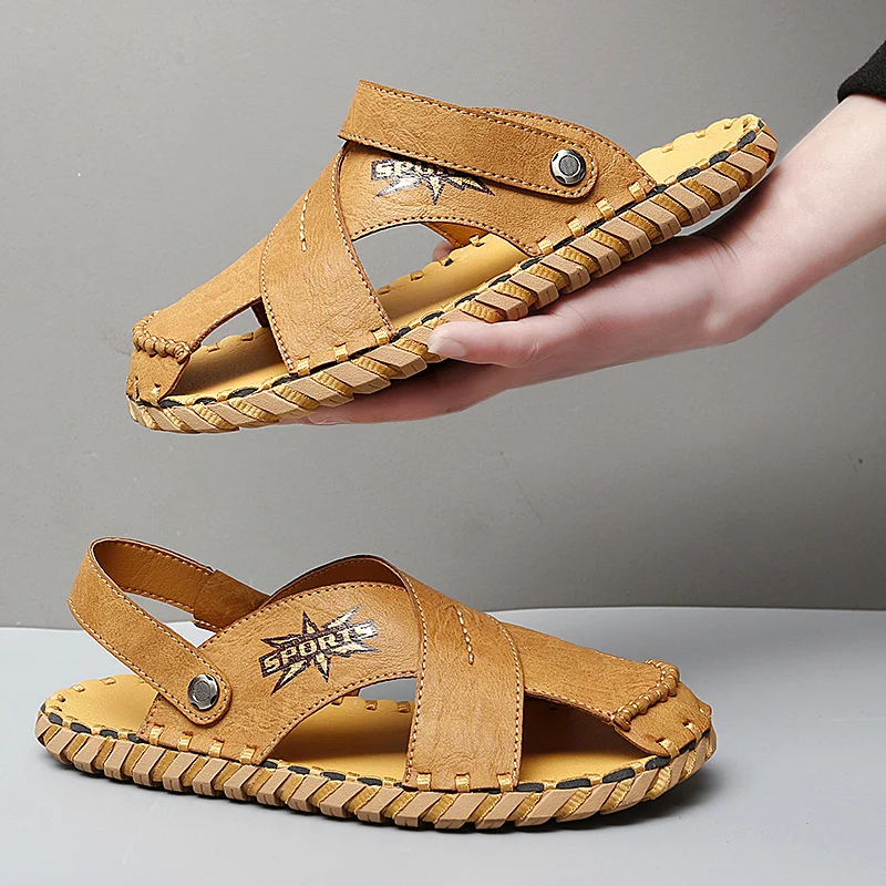 New Handmade Leather Men's Sandals Classic Roman Sandalias Comfortable Casual Summer Shoes Outdoor Beach Men Slippers Sneakers
New Handmade Leather Men's Sandals Classic Roman Sandalias Comfortable Casual Summer Shoes Outdoor Beach Men Slippers Sneakers