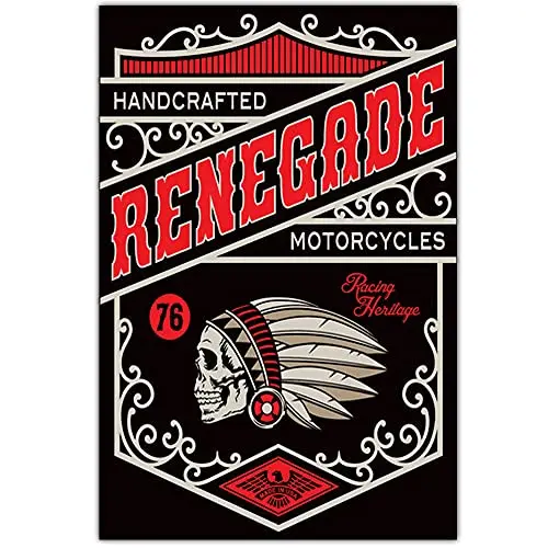 Original Retro Design Renegade Motorcycle Tin Metal Signs Wall Art | Thick Tinplate Print Poster Wall Decoration for Garage
Original Retro Design Renegade Motorcycle Tin Metal Signs Wall Art | Thick Tinplate Print Poster Wall Decoration for Garage