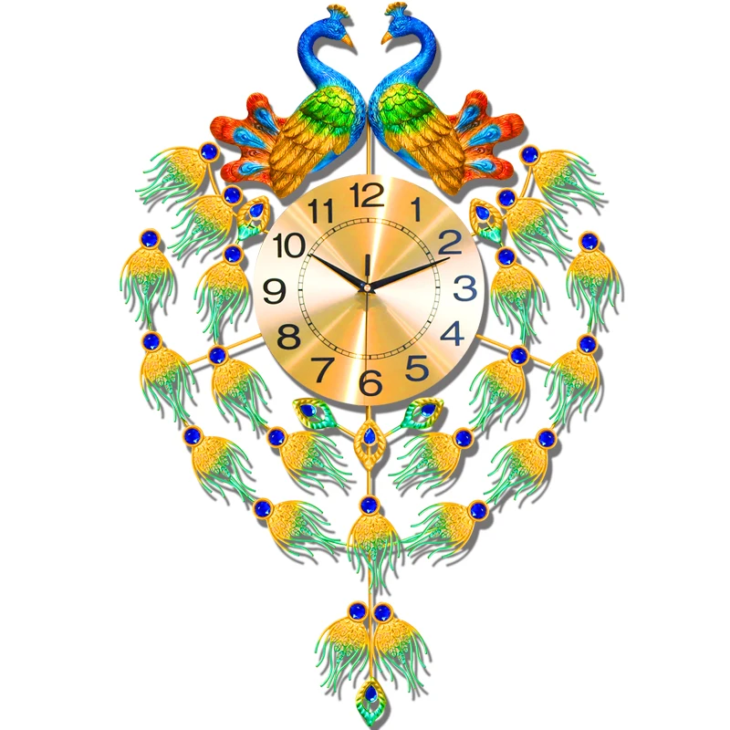 Europe Peacock Wall Clock Pendulum Art Mute Quartz Wall Clocks Luxury Living Room Modern Reloj Decorativo Home Decoration AC50AL
Europe Peacock Wall Clock Pendulum Art Mute Quartz Wall Clocks Luxury Living Room Modern Reloj Decorativo Home Decoration AC50AL