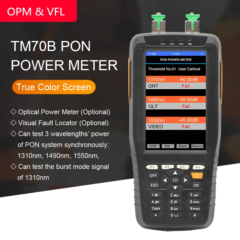 DHL Shipping PON optical power meter+VFL high precision network detector FTTH online tester pon test instrument 1310/1490/1550nm
DHL Shipping PON optical power meter+VFL high precision network detector FTTH online tester pon test instrument 1310/1490/1550nm