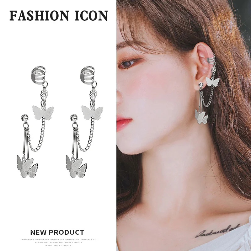 Fashion Butterfly Earrings Ear hook Stainless Steel Ear Clips Double Pierced Earring Earrings Women Girls Jewelry
Fashion Butterfly Earrings Ear hook Stainless Steel Ear Clips Double Pierced Earring Earrings Women Girls Jewelry