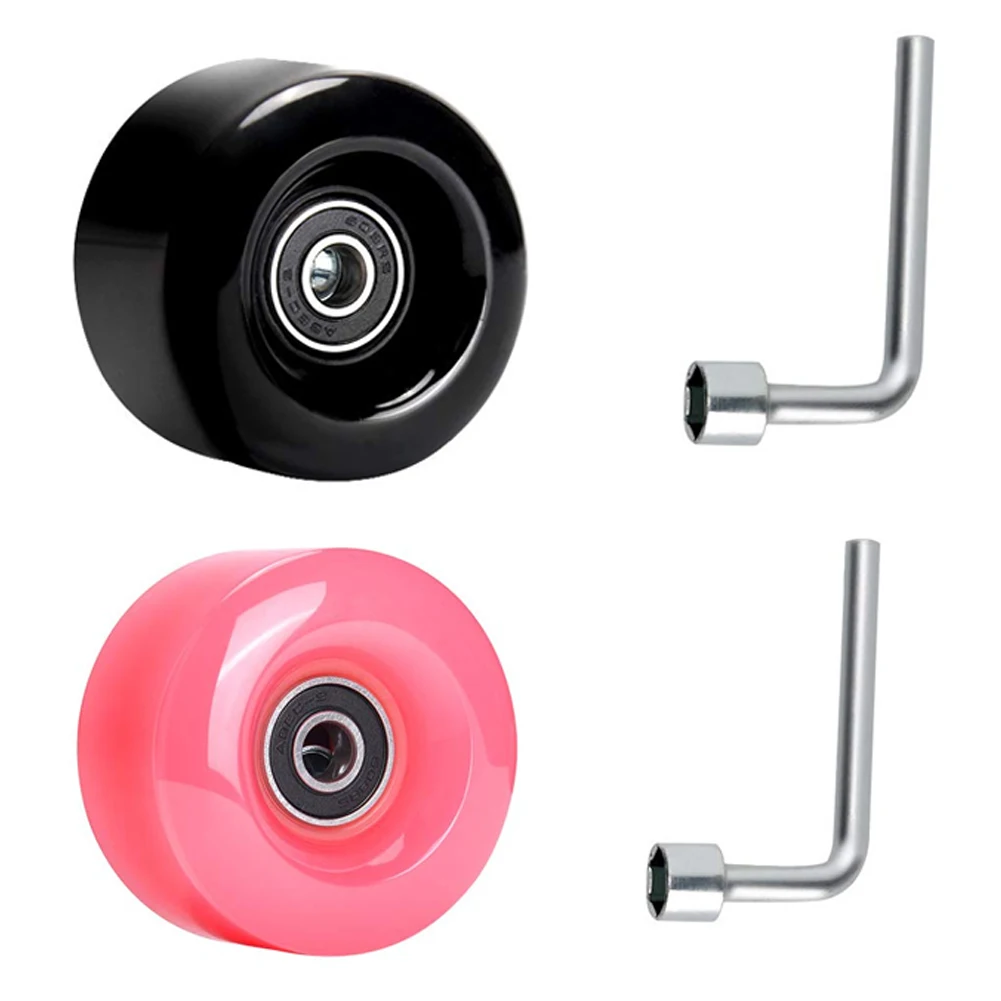 

8PCS Skate Wheels Replacements 82A 58x32mm Wear-Resistant PU Quad Roller Accessories Pink Indoor Four-Wheel Skates Beginner