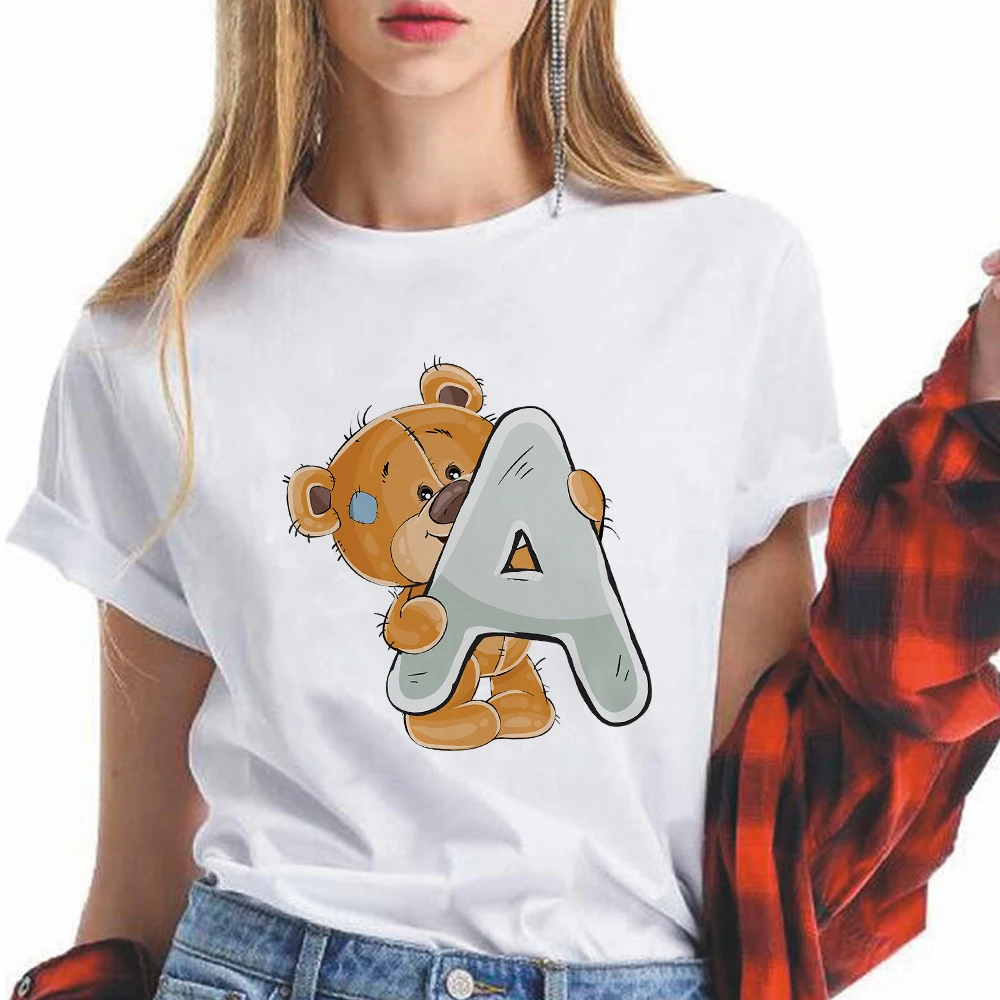 A B C Bear letters Printed Women T Shirts Versatile High Quality Short Sleeve Camiseta Spain Style Breathable Tumblr Mujer
A B C Bear letters Printed Women T Shirts Versatile High Quality Short Sleeve Camiseta Spain Style Breathable Tumblr Mujer