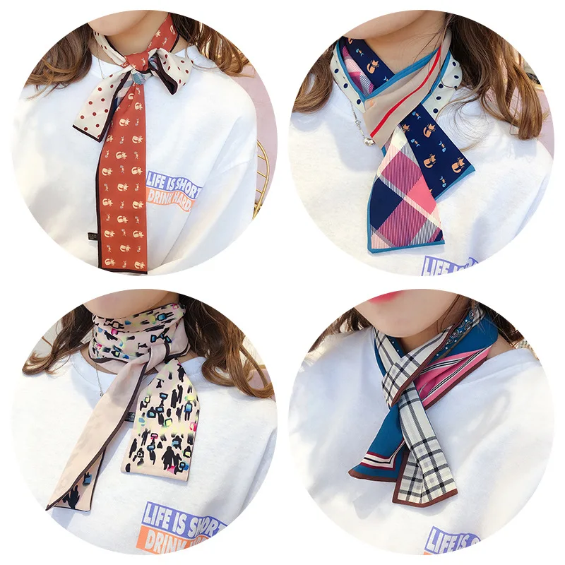 Women Soft Scarf Dots Printed Long Wraps Scarves Shawl for Girl Animal Design Handkerchief Bag Handle Hat Decors Ribbons New 
Women Soft Scarf Dots Printed Long Wraps Scarves Shawl for Girl Animal Design Handkerchief Bag Handle Hat Decors Ribbons New