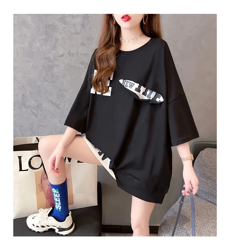 Women's T-shirt Oversized Top Plus Size Tees Loose T Shirt Short Sleeve Tshirt Lady Print O-neck Tops Casual T-shirts 20025
Women's T-shirt Oversized Top Plus Size Tees Loose T Shirt Short Sleeve Tshirt Lady Print O-neck Tops Casual T-shirts 20025