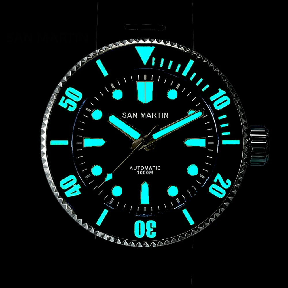 San Martin Professional Diver Sapphire Glass PT5000 Men's Mechanical Watch Luminous 1000M Water Resistant Ceramic Bezel Luminous
San Martin Professional Diver Sapphire Glass PT5000 Men's Mechanical Watch Luminous 1000M Water Resistant Ceramic Bezel Luminous
