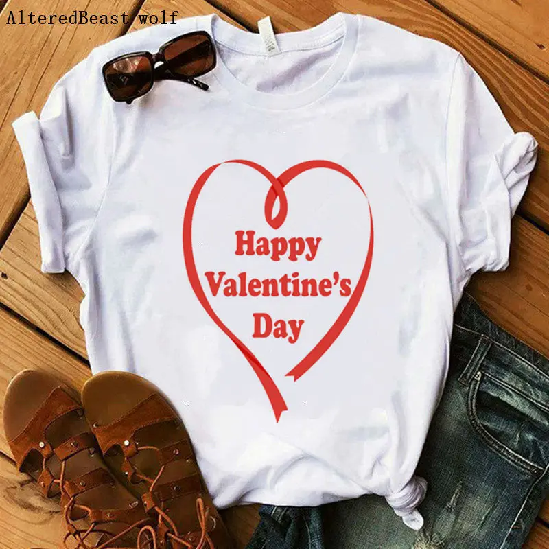 Happy Valentine's Day T-shirt Women Vogue Style Shirt Heart Print Cute Valentine's T Shirt Short Sleeve White Tops Clothes Gift
Happy Valentine's Day T-shirt Women Vogue Style Shirt Heart Print Cute Valentine's T Shirt Short Sleeve White Tops Clothes Gift