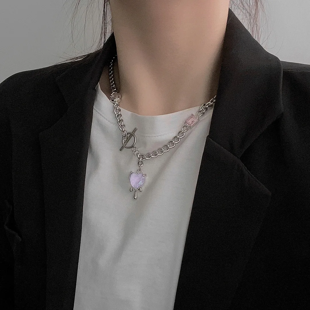 Sindlan Punk Silver Color Chain Pendant Necklace for Women Kpop Goth Stainless Steel Cubic Zirconia Femlae Y2k Emo Jewelry Colar
Sindlan Punk Silver Color Chain Pendant Necklace for Women Kpop Goth Stainless Steel Cubic Zirconia Femlae Y2k Emo Jewelry Colar