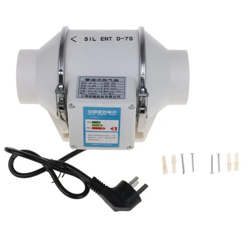 Inline Duct Fan Pipe Extractor Booster Mini Ventilation Fans Ceiling Blower Toilet Ventilator
Inline Duct Fan Pipe Extractor Booster Mini Ventilation Fans Ceiling Blower Toilet Ventilator