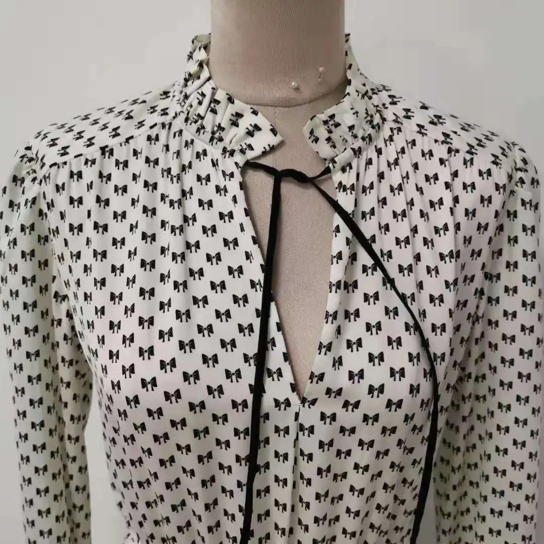 2021 Summer Autumn Women Temperament Mini Dress Ruffle Bow Printing Long Sleeve Ladies Fashion Short Dresses
2021 Summer Autumn Women Temperament Mini Dress Ruffle Bow Printing Long Sleeve Ladies Fashion Short Dresses