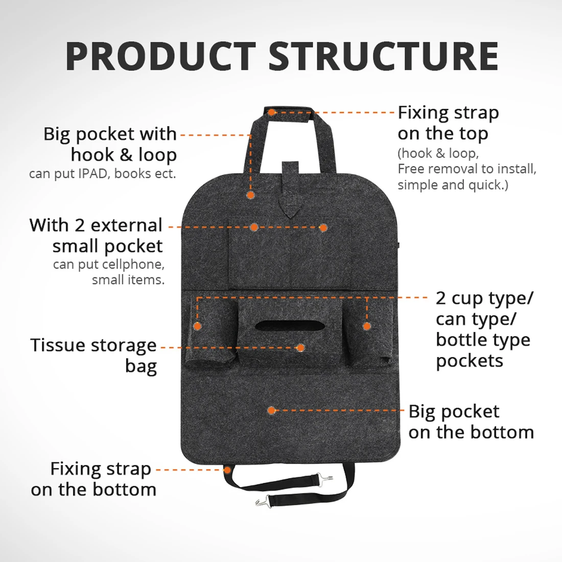 6 Pockets Car Back Seat Storage Bag Organizer Trunk Elastic Felt Storage Bag Organizer Hanging Car Accessories
6 Pockets Car Back Seat Storage Bag Organizer Trunk Elastic Felt Storage Bag Organizer Hanging Car Accessories