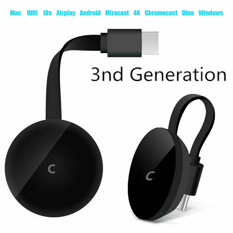 Chromecast Miracast 3nd Ultra 4K HD HDMI 1080P Digital Media Streaming Player
Chromecast Miracast 3nd Ultra 4K HD HDMI 1080P Digital Media Streaming Player