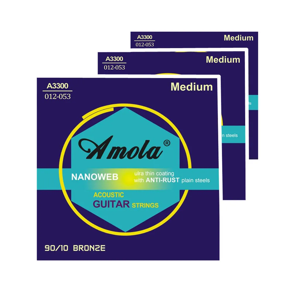 Amola 012-053 A3300 Acoustic Guitar Strings Naboweb Anti-Rust Plain Sreels Bronze Strings Accessories Parts
Amola 012-053 A3300 Acoustic Guitar Strings Naboweb Anti-Rust Plain Sreels Bronze Strings Accessories Parts
