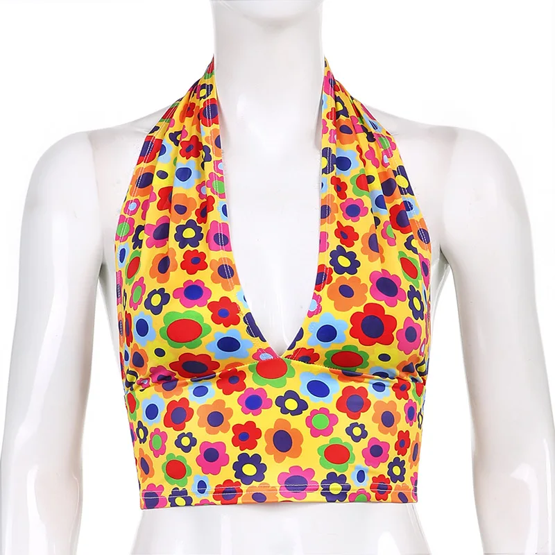 Summer Halter Dots Flowers Tank Top Women Hanging Neck Camisole Crop Tops Streetwear Hollow Out Backless Bustier Sexy Party Club
Summer Halter Dots Flowers Tank Top Women Hanging Neck Camisole Crop Tops Streetwear Hollow Out Backless Bustier Sexy Party Club