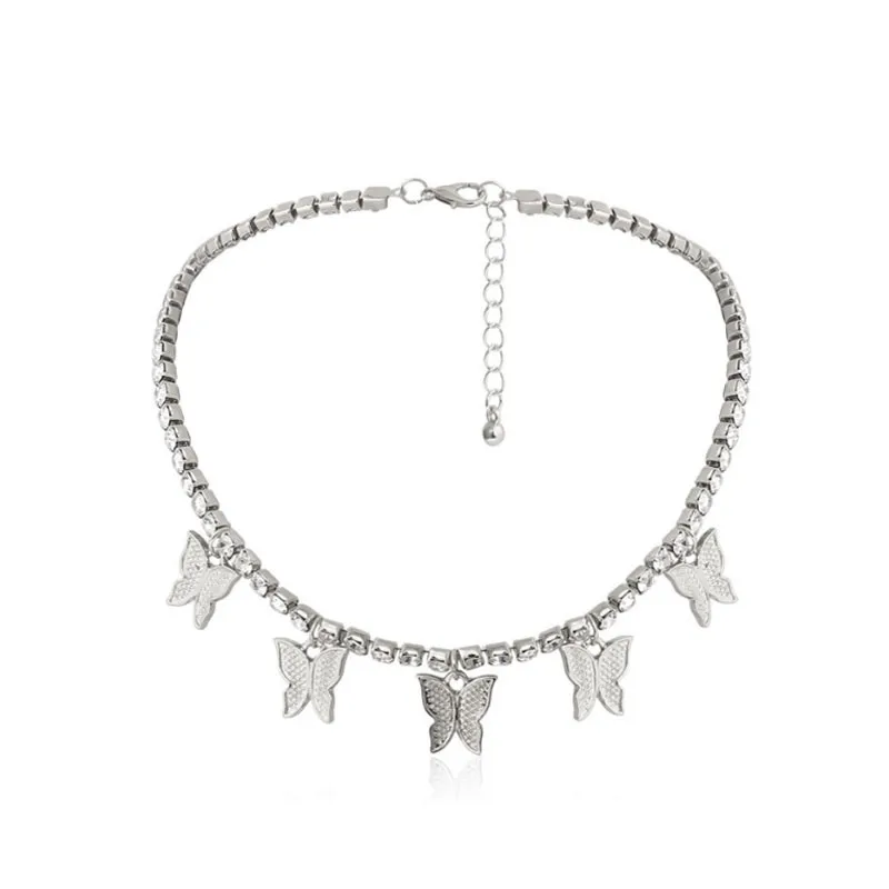 Bling Rhinestone Butterfly Pendant Choker Necklace Chain for Women Crystal Clavicle Chain Necklaces Hip Hop Jewelry Accessories
Bling Rhinestone Butterfly Pendant Choker Necklace Chain for Women Crystal Clavicle Chain Necklaces Hip Hop Jewelry Accessories