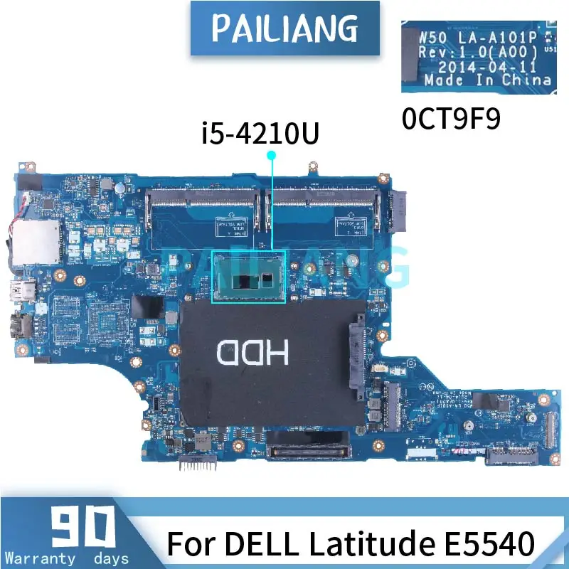 Материнская плата для ноутбука DELL Latitude E5540 i5-4210U 0CT9F9 LA-A101P SR1EF DDR3 | Компьютеры и офис