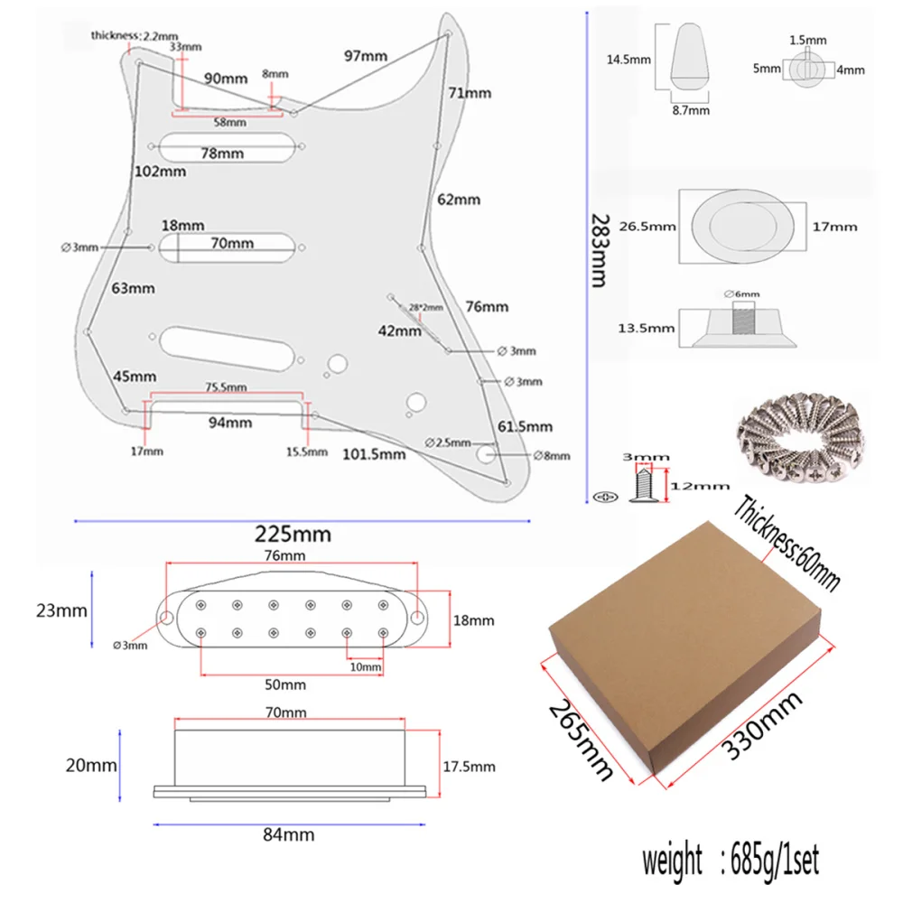 PVC Flower Patterned Electric Guitar Replacement 12-Screws Pre-wired Pickguard Pickup Guard for Strat
PVC Flower Patterned Electric Guitar Replacement 12-Screws Pre-wired Pickguard Pickup Guard for Strat