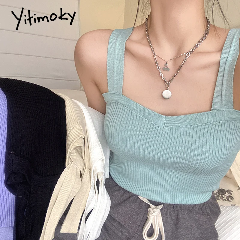 Yitimoky Knitted Sexy Tank Tops Women Sleeveless Unicolor Casual 2021 Summer Korean Fashion New Camis Clothing Green White Black
Yitimoky Knitted Sexy Tank Tops Women Sleeveless Unicolor Casual 2021 Summer Korean Fashion New Camis Clothing Green White Black