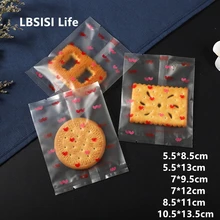 LBSISI Life 100pcs Heart Hot Seal Bag Biscuit Cookie Chocolate Baking Packing Seal Machine Bags DIY Home Made Handmade Party