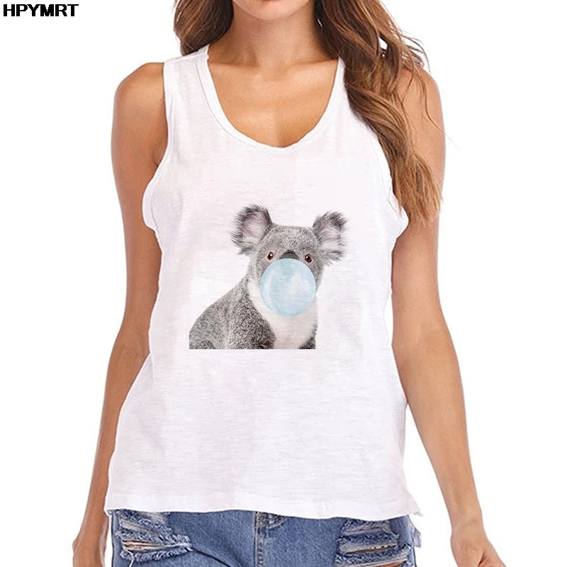 Женская летняя майка без рукавов с принтом животных 
Женская летняя майка без рукавов с принтом животных
